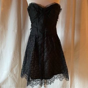 BCBGMAXAZRIA Flirty Black Strapless Dress with Silk • Size 0